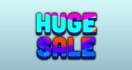 Image of multicolored circular pattern over huge sale text against gradient background