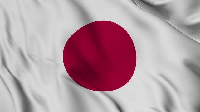 A beautiful view of the Japan flag video. 3d flag-waving video. Japan flag 4K resolution.
