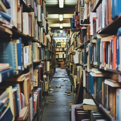 Focused Library Shelves in a Modern Setting