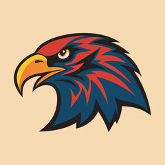 Fierce Eagle Head Vector Illustration.