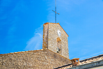 Bell tower of Notre-Dame-de-l’Assomption Church in La Brée-les-Bains, France