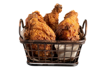 Delectable southern fired chicken isolated on transparent background