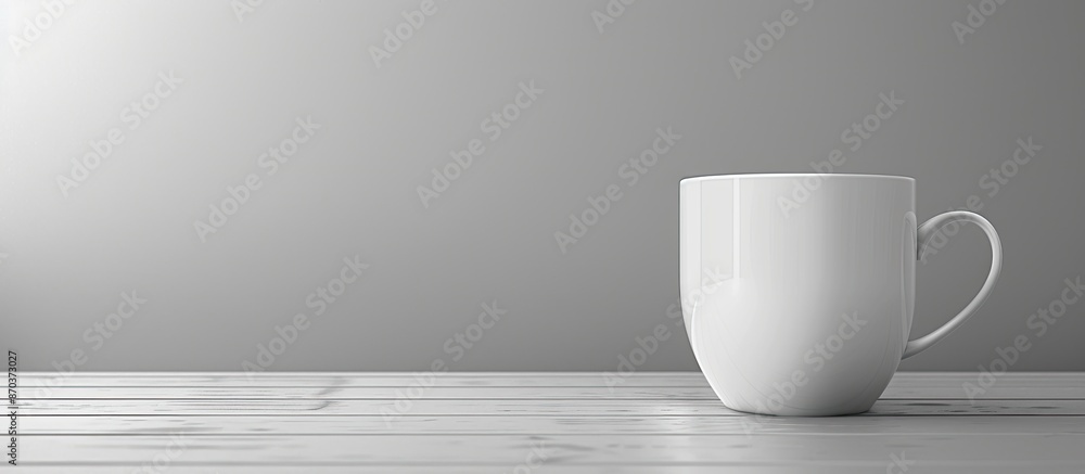 Poster a mug with space for text or logos to be displayed is known as a 'coffee cup' in marketing terms. im