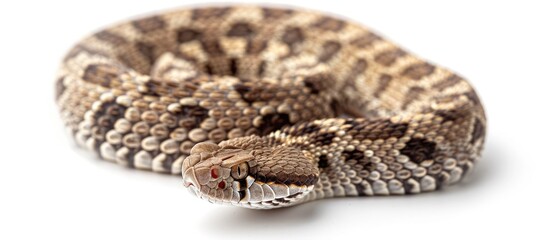 Obraz premium A Dwarf Mojave rattlesnake (Crotalus scutulatus) with copy space image on white isolated background.