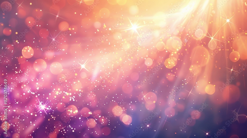 Poster abstract design with soft light flares and a radiant glow, creating an atmosphere of wonder and peac