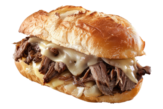 Gourmet indulgence french dip isolated on transparent background