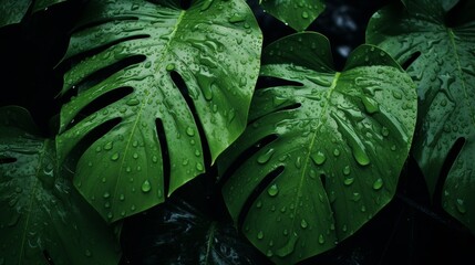 Vibrant green jungle leaves texture   lush rainforest foliage natural background
