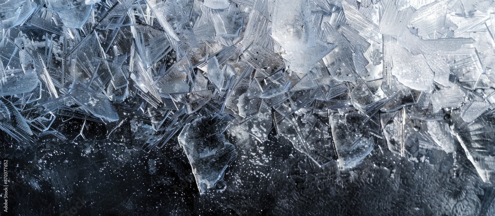 Poster a textured cold frosty surface of ice block offers an ideal background with copy space image on a da