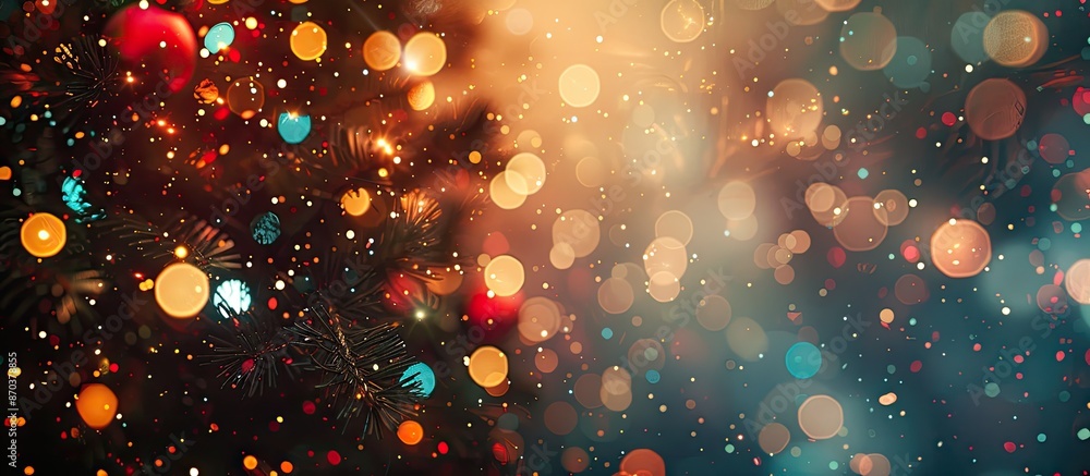 Poster Bokeh effect on a New Year's-themed copy space image.
