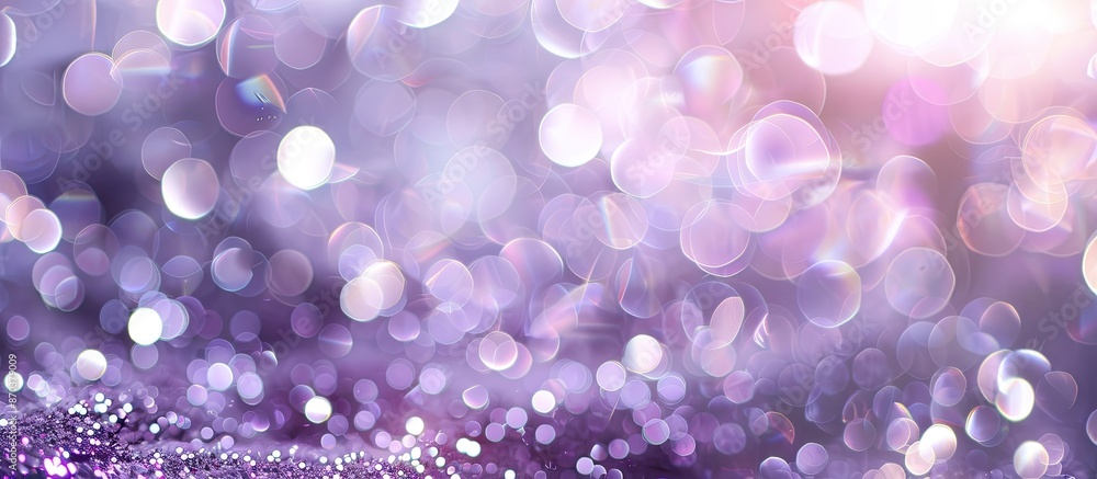 Aufkleber festive background with bokeh defocused silver lights and a soft violet glow, ideal as a copy space 