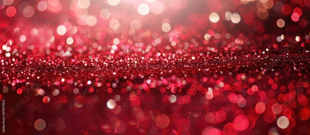 Poster Abstract red glitter background with defocused texture and copy space image.