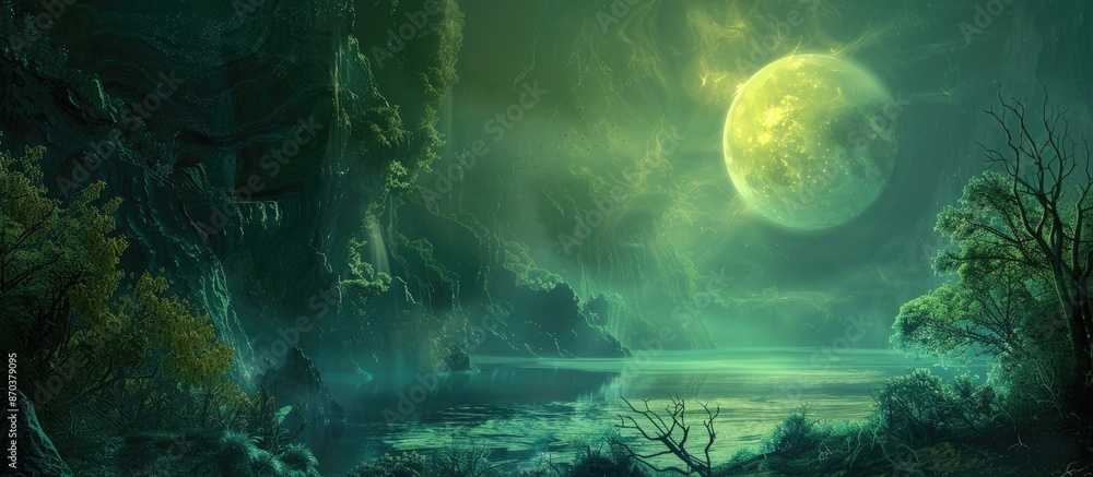 Aufkleber a mystical background with abstract and fantastic elements perfect for a copy space image.