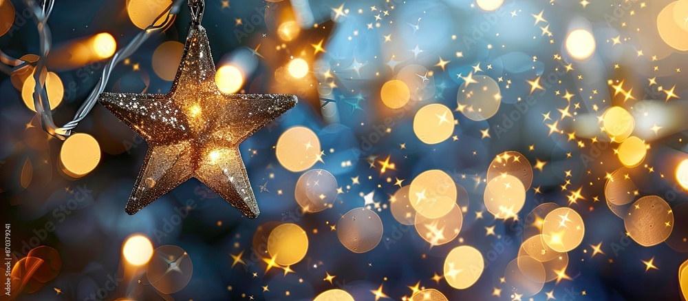 Poster blinking stars fill the background of the copy space image.