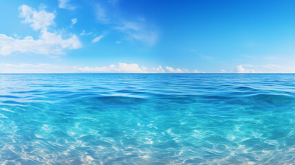 Fototapeta premium Tranquil blue ocean vista, perfect for serene backgrounds and calming designs.