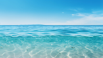 Obraz premium Tranquil blue ocean vista, perfect for serene backgrounds and calming designs.