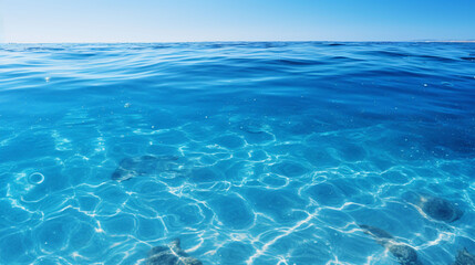 Tranquil blue ocean vista, perfect for serene backgrounds and calming designs.