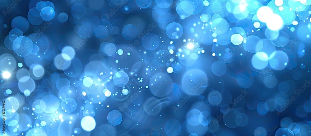 Poster Blue background with bright lights, ideal for inserting text or images. image with copy space