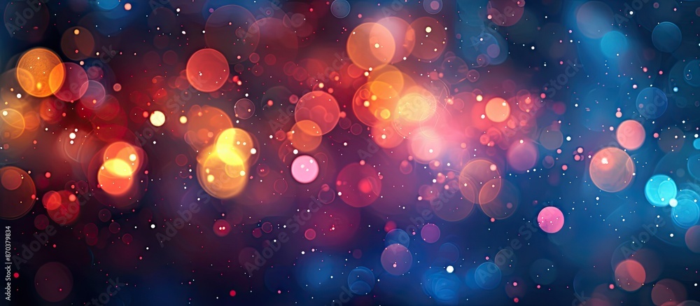 Poster Festive Christmas-themed abstract bokeh background with copy space image.