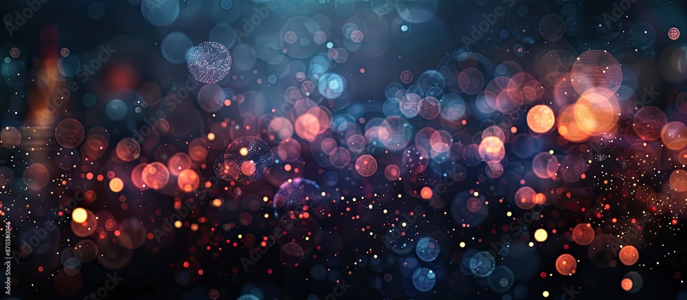 Poster Abstract holiday background with festive New Year sparklers and bokeh lights on a black backdrop, featuring soft focus and ample copy space image for Christmas or New Year-themed compositions like