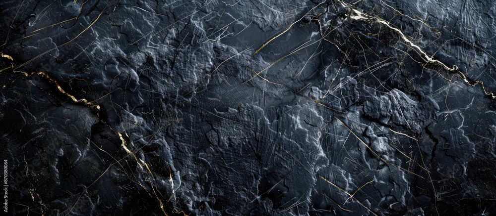 Poster Abstract background with dark nature elements created on black marble with copy space image.