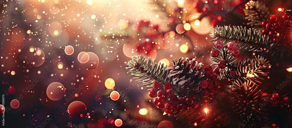 Poster festive christmas-themed background with ample space for your text or images.