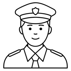 Police officer icon vector line art illustration.