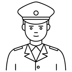 Police officer icon vector line art illustration.