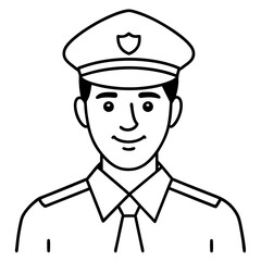 Police officer icon vector line art illustration.