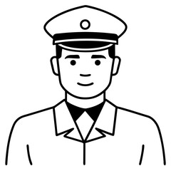 Police officer icon vector line art illustration.