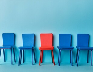 chair standing out from the crowd. Business concept. vacancy, Business hiring and recruiting concept.