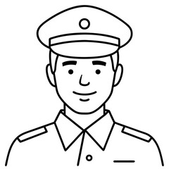 Police officer icon vector line art illustration.