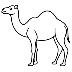 Camel line art vector design silhouette illustration.