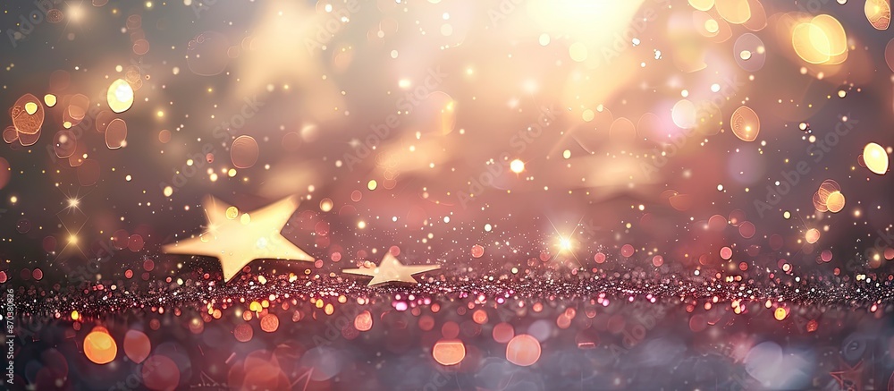 Poster festive background with elegant abstract design features bokeh light effects and stars, suitable for