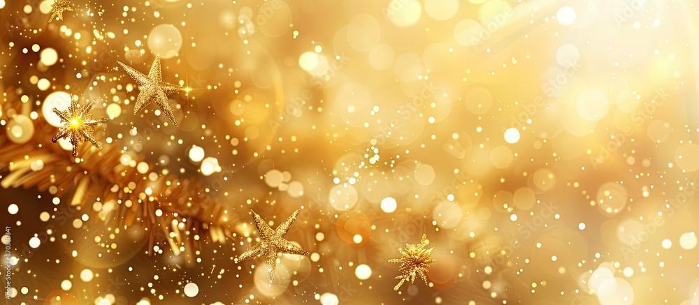 Poster abstract holiday background with a gradient in golden hues featuring copy space image.