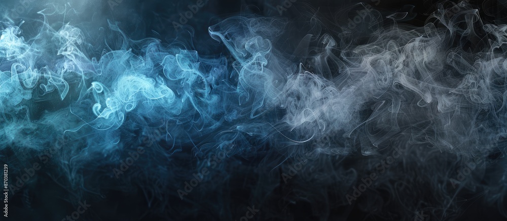 Poster Artistic smoke effect on a dark background with copy space image.
