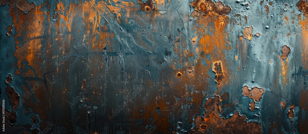 Aufkleber Creating an abstract texture on a metal surface to showcase in a copy space image.