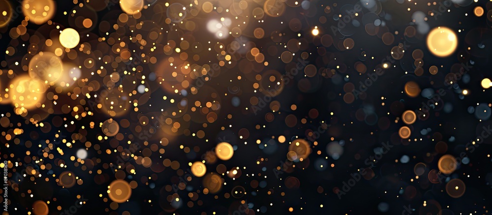 Poster Abstract holiday background with festive New Year sparklers and bokeh lights on a black backdrop, featuring soft focus and ample copy space image for Christmas or New Year-themed compositions like