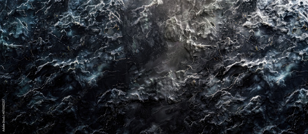 Aufkleber abstract background with dark nature elements created on black marble with copy space image.
