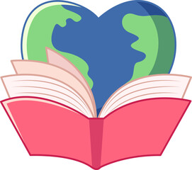 World Book Day Flat Sticker Design