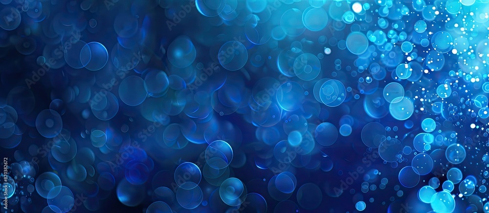 Poster A blue bokeh background with an abstract style and copy space image.