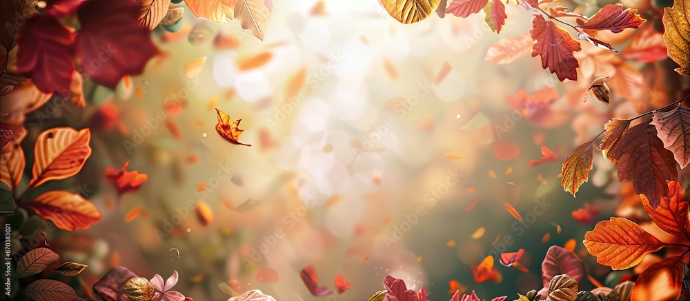 Poster autumn leaves creating a picturesque background for copy space image.
