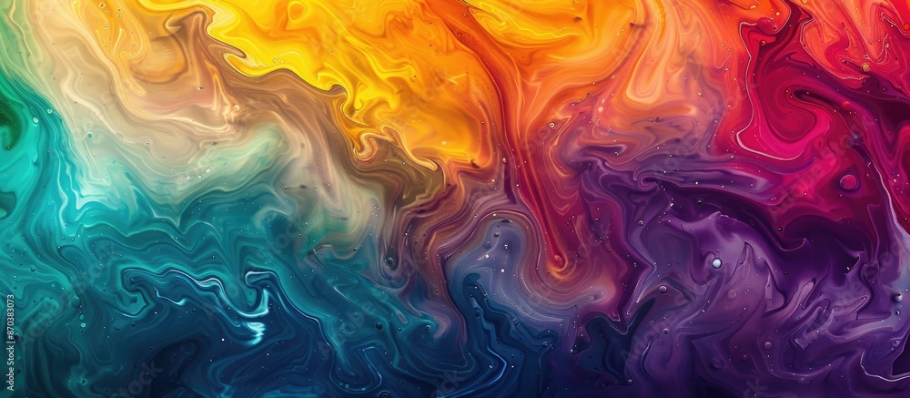 Poster abstract background created by acrylic colors swirling in water, with a copy space image.