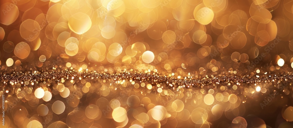 Poster Close-up shot of a festive gold glitter texture with sparkling sequins in a background with copy space image.
