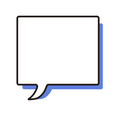 Illustration of a speech balloon with three-dimensional shadow