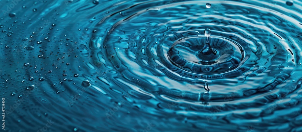Poster Blue textured pattern background with a water drop, perfect for adding text with copy space image.