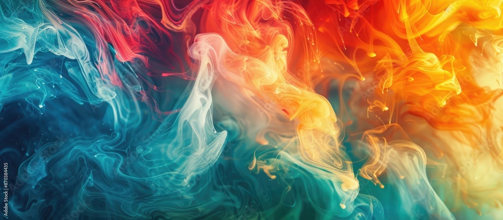 Aufkleber abstract background created by acrylic colors swirling in water, with a copy space image.