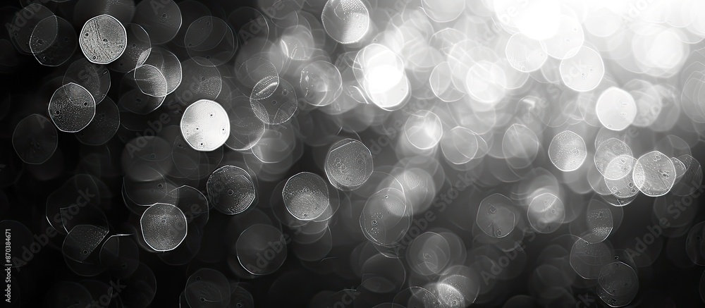Poster black and white bokeh background with copy space image.