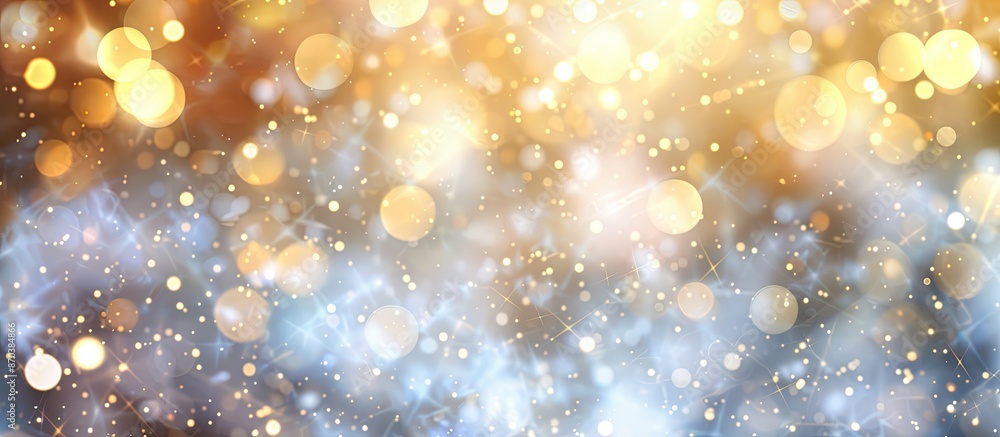 Poster blurred abstract lights in white, yellow, and gold create a festive bokeh background perfect for you