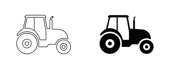 Tractor icon. Simple farming symbol. Easy editable vector design.