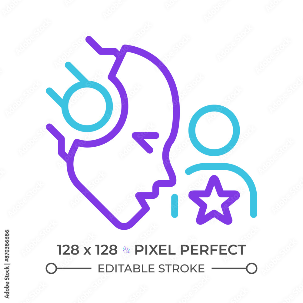 Poster ai personalizes two color line icon. customized content. user experience improvement. deep learning 